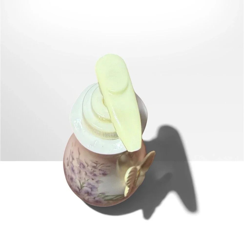 Lenox Butterfly Meadow Ceramic Refillable Soap Dispenser Pump, Floral Butterfly